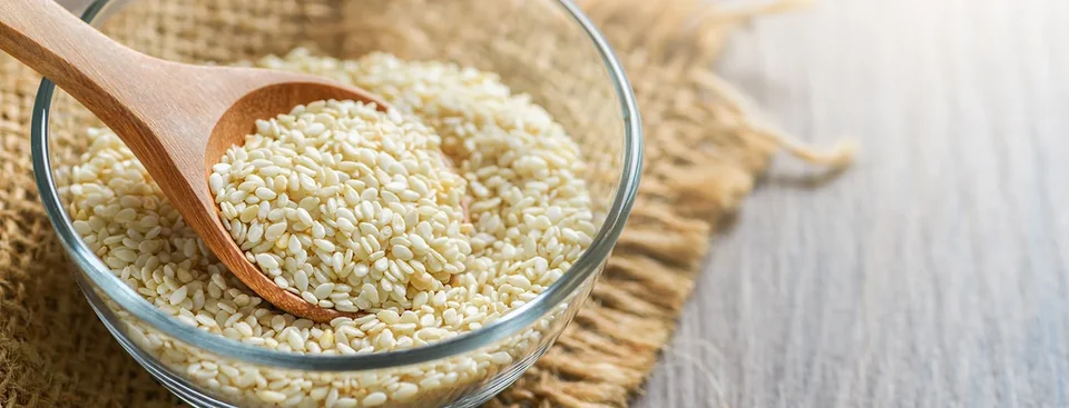 White sesame seeds material example