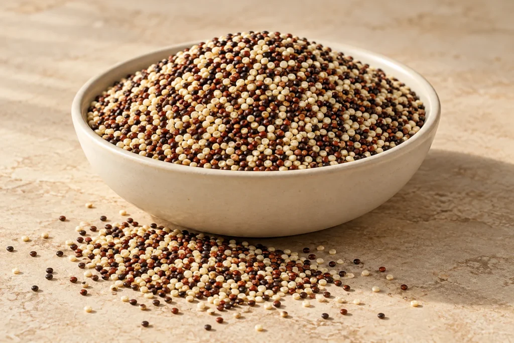 Tricolor quinoa — AI-generated material illustration
